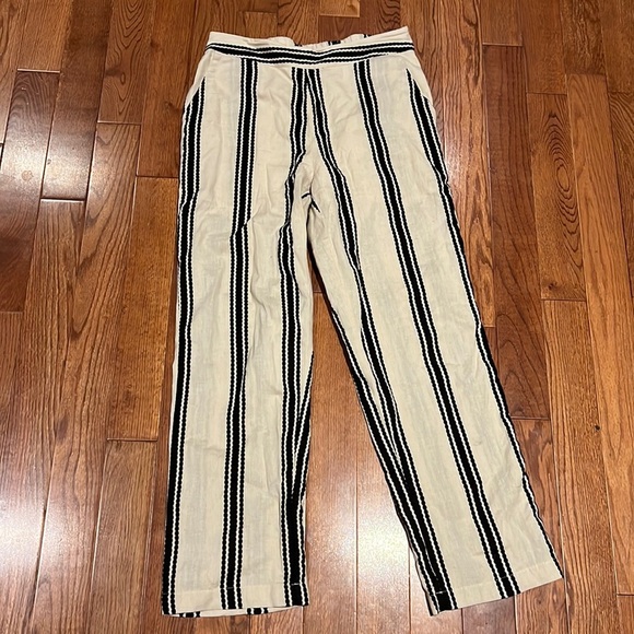Noisy May linen striped trouser pants Sz 8 - Picture 3 of 14